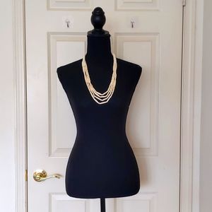 NWT. Vintage The Limited Four Strands Bone Beige Necklace.